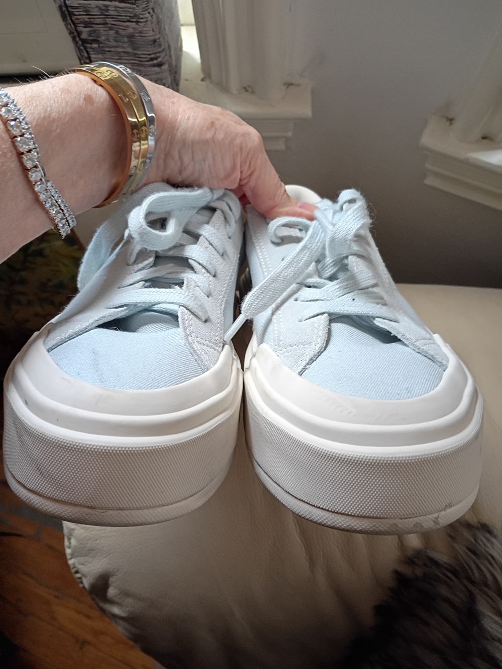 Converse Light Blue Canvas Low-Top Sneakers - Picture 6 of 8